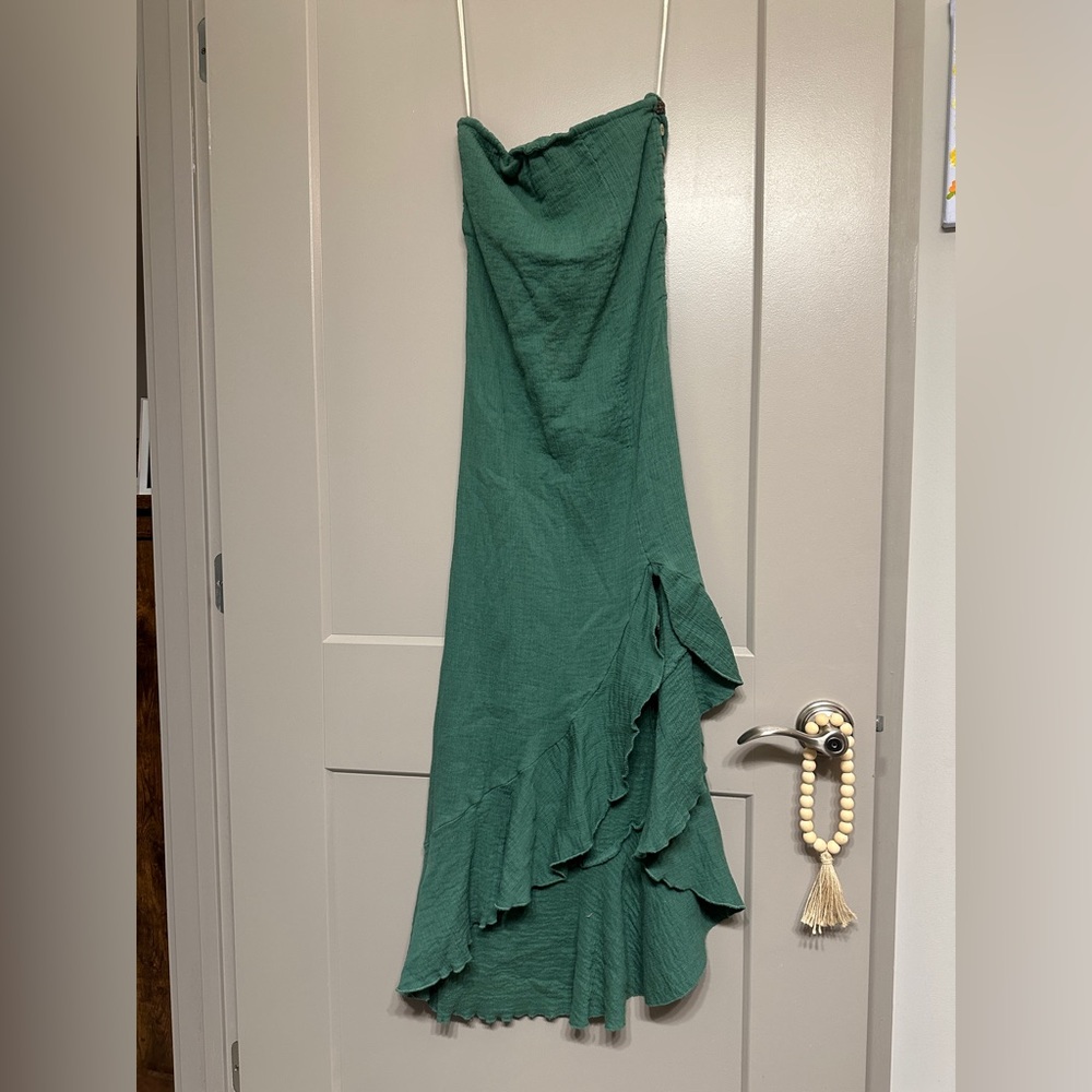 Free People Asymmetrical Green Dress